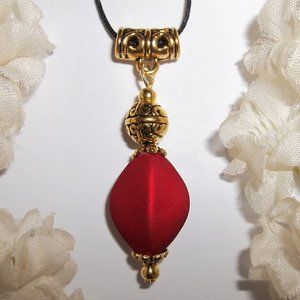 Red Necklace, Necklace, Red and Gold Necklace, Beaded Necklace, Necklace 7592